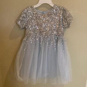Peek. Blue and Silver Sequin Dress. Girls size (10)